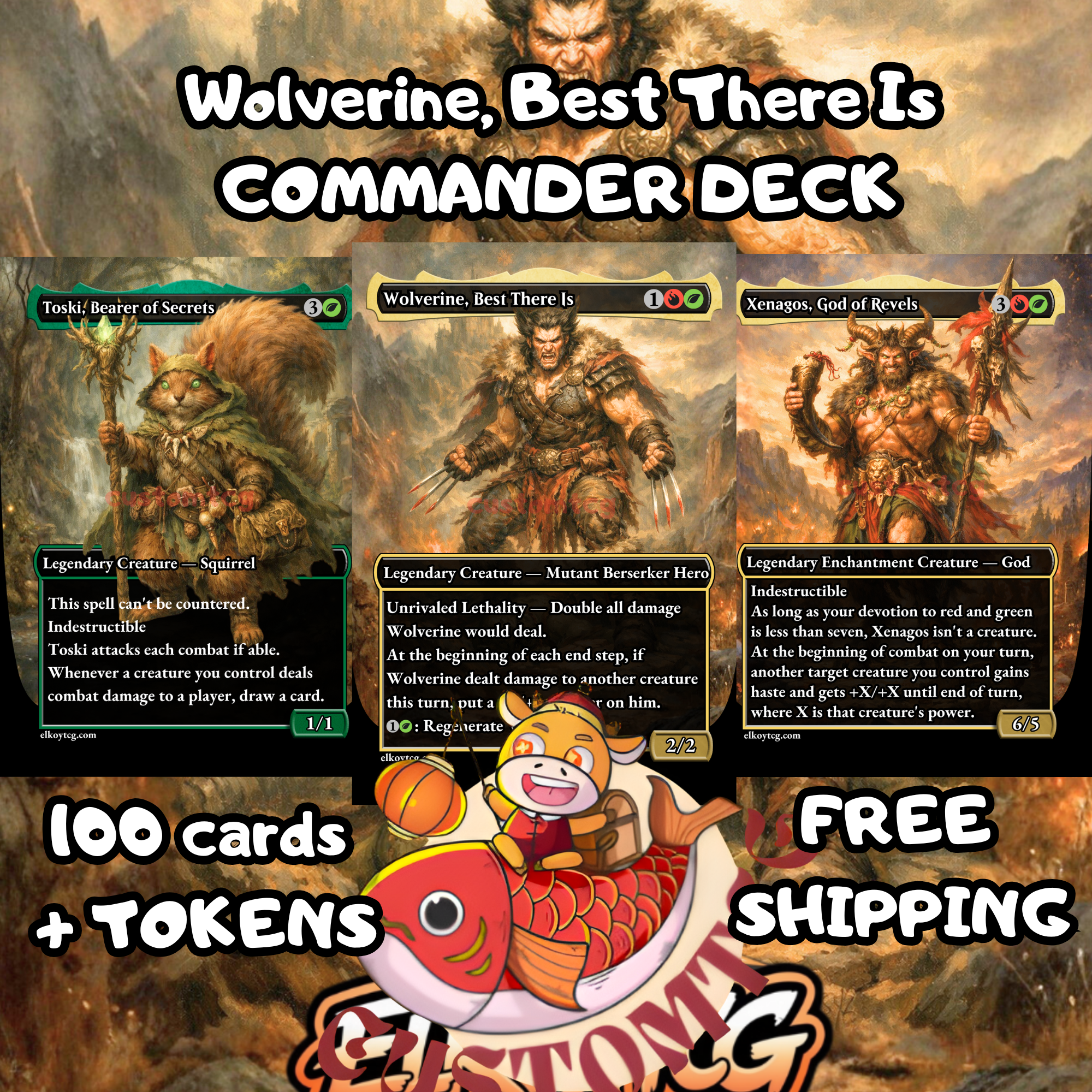 mtg wolverine best there is commander deck Wolverine, Custom Qty:Single Starter Deck Amber and Sapphire Rarity_Mythic remove him from combat Zidane Tribal (Ragavan Nimble