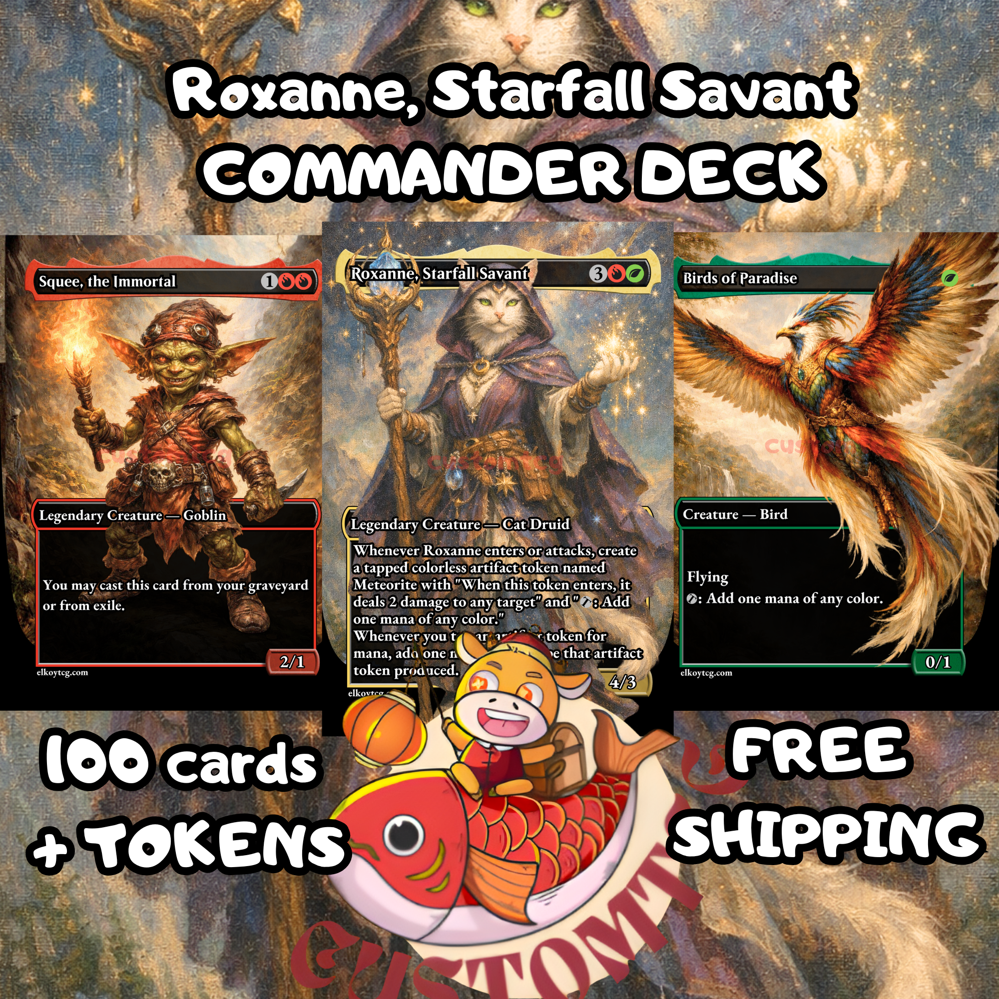 roxanne mtg card Roxanne, Starfall Savant — Custom Deck (100 Cards + Tokens) – ElkoyTCG