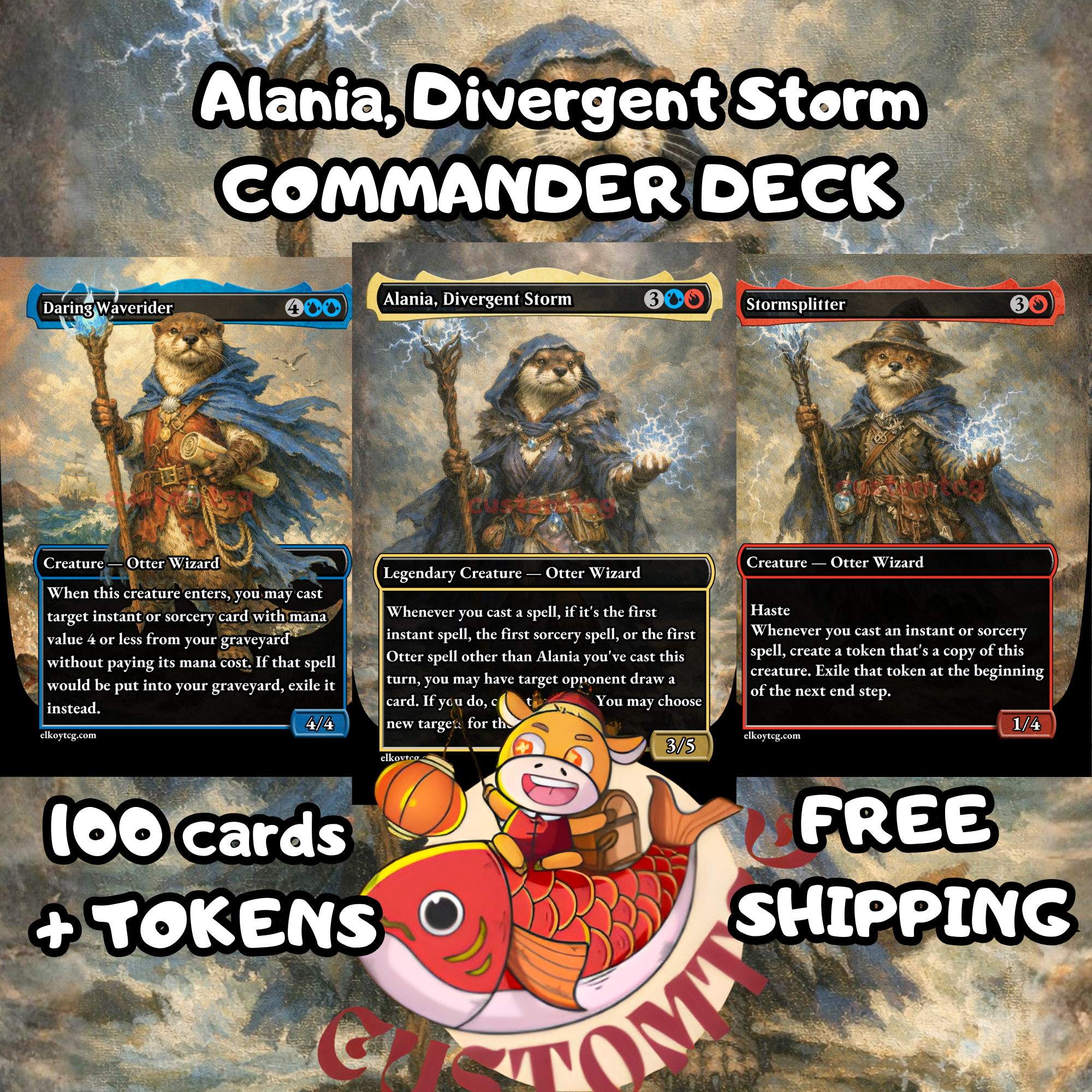 otter deck mtg commander Alania, Divergent Storm Custom 🦦🌩️ – ElkoyTCG FOIL QUEEN BRAHNE X4 Type:Tyranid Swarm ox-tcg
