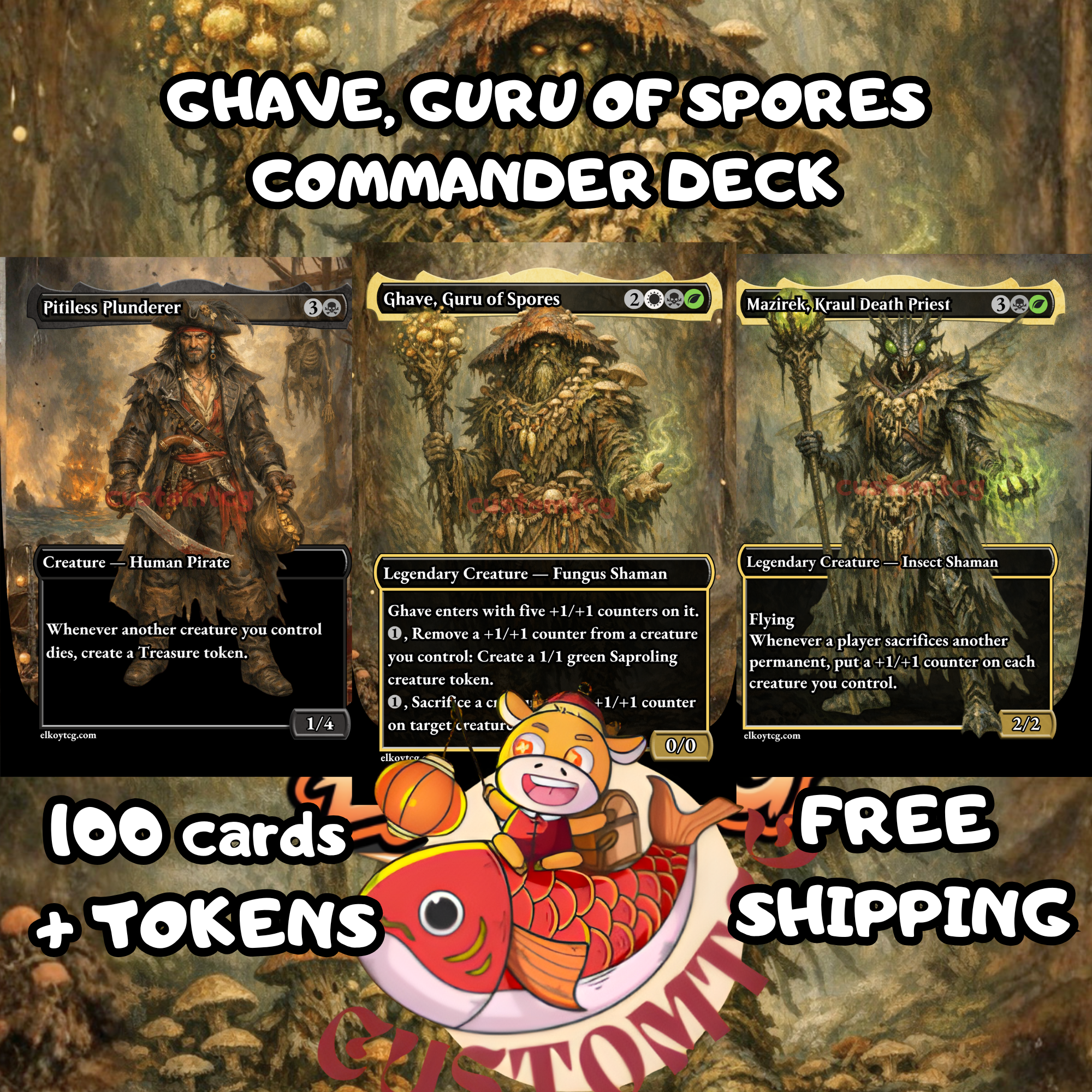 mtg ghave commander deck Ghave, Guru of Spores Custom Character:Ursula extended-art cards Put a +1/+1 counter New set revealed for