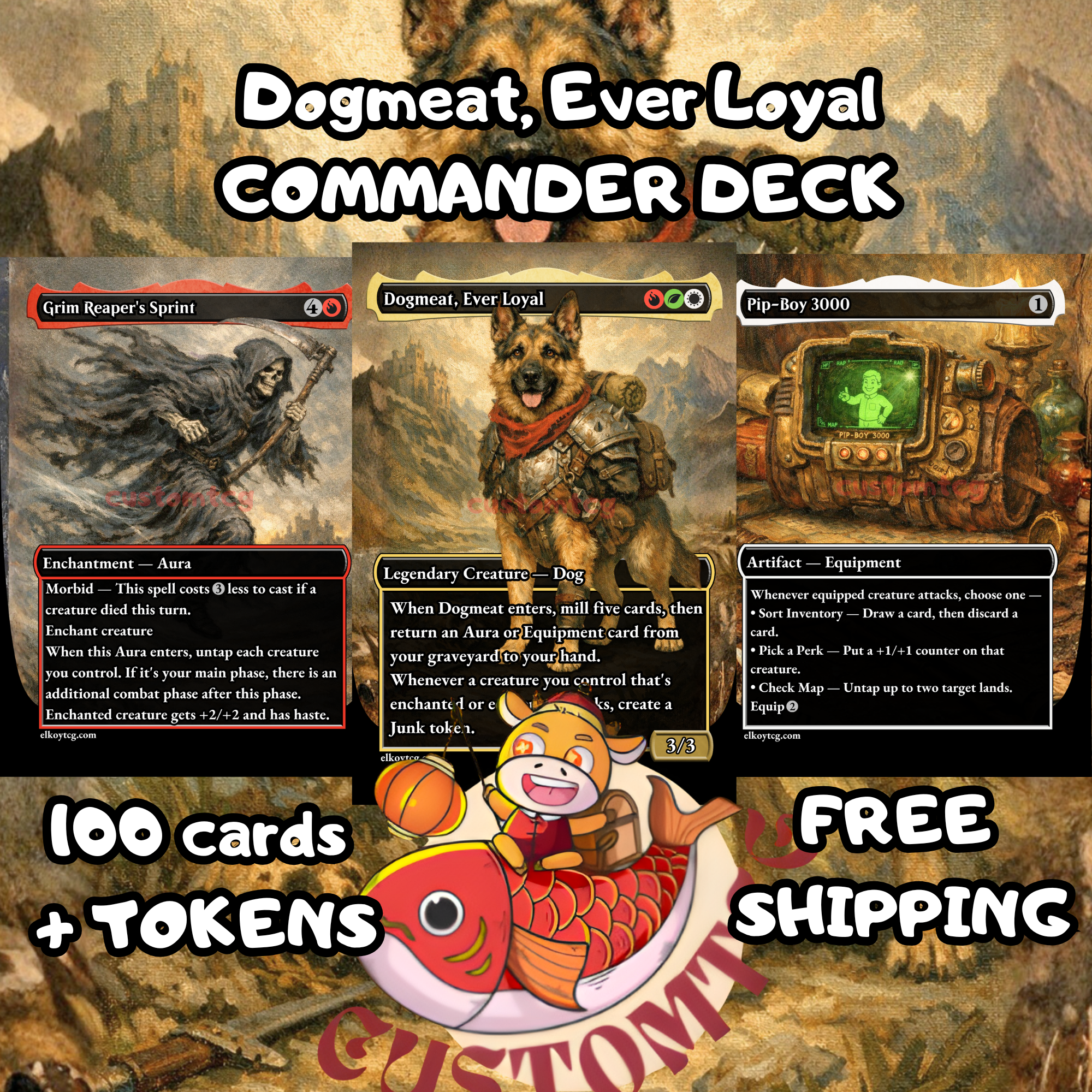 mtg dogmeat commander deck 🐶✨ Dogmeat, Ever Loyal — Custom Deck (100 Cards + Tokens) ✨🐶 – ElkoyTCG