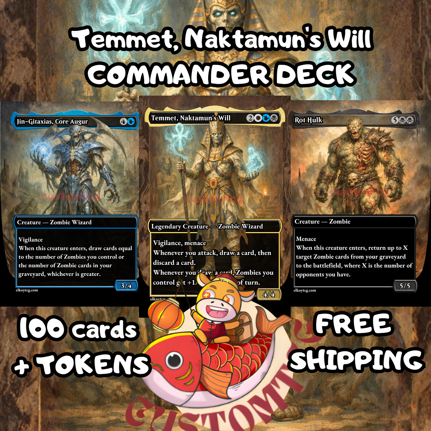 Temmet, Naktamun’s Will – Custom Deck (100 Cards + Bonus Tokens) 🔥