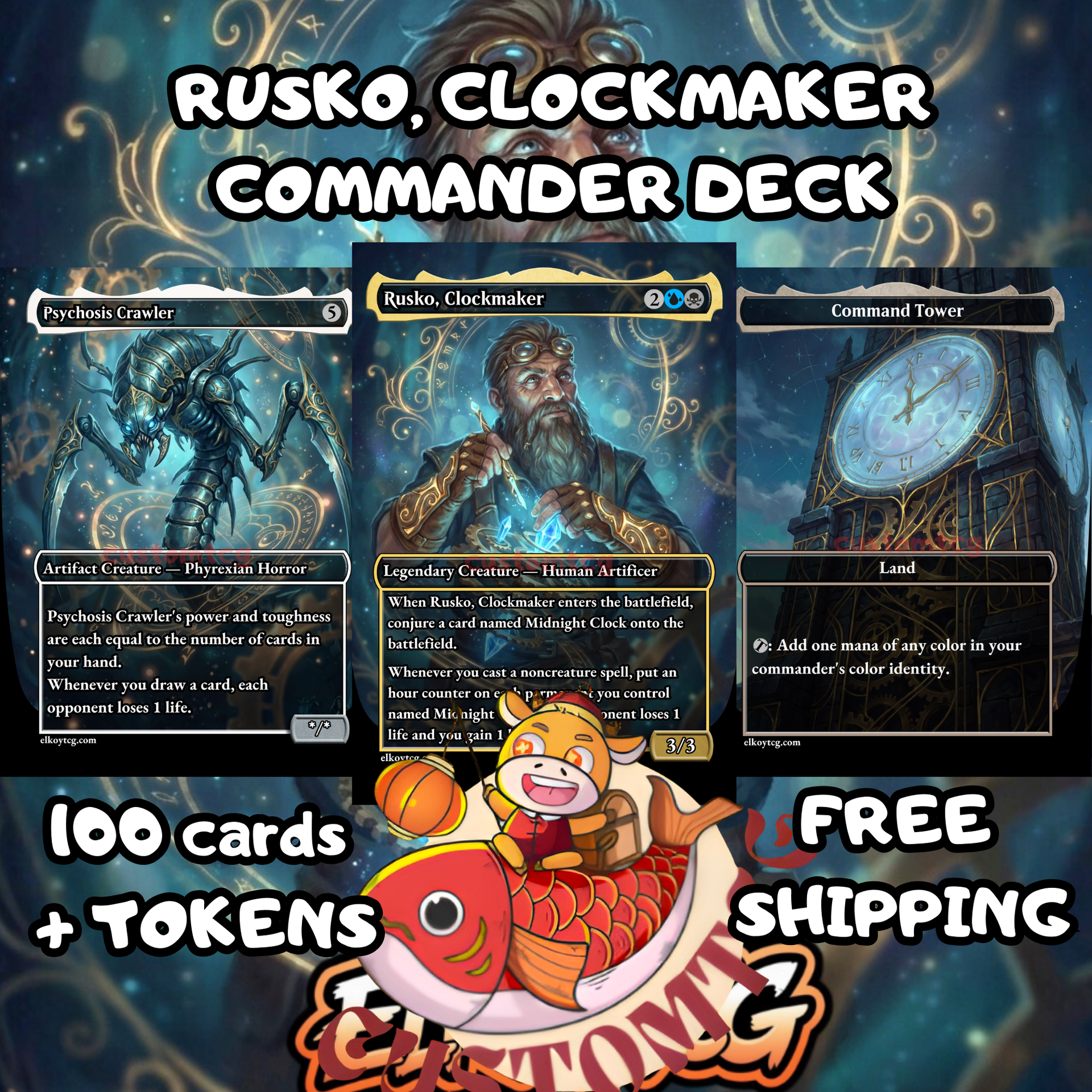 時計技師、ルスコ/Rusko, Clockmaker mtg Foil Rusko, Clockmaker Custom Deck – ElkoyTCG