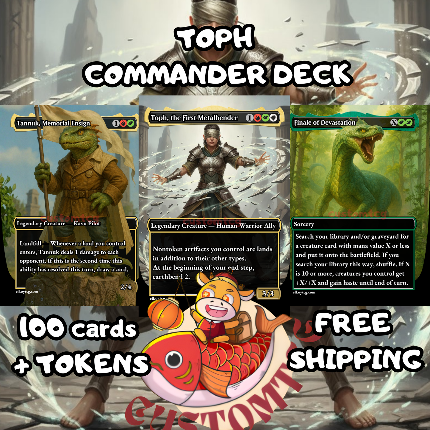 Toph, the First Metalbender Custom Deck