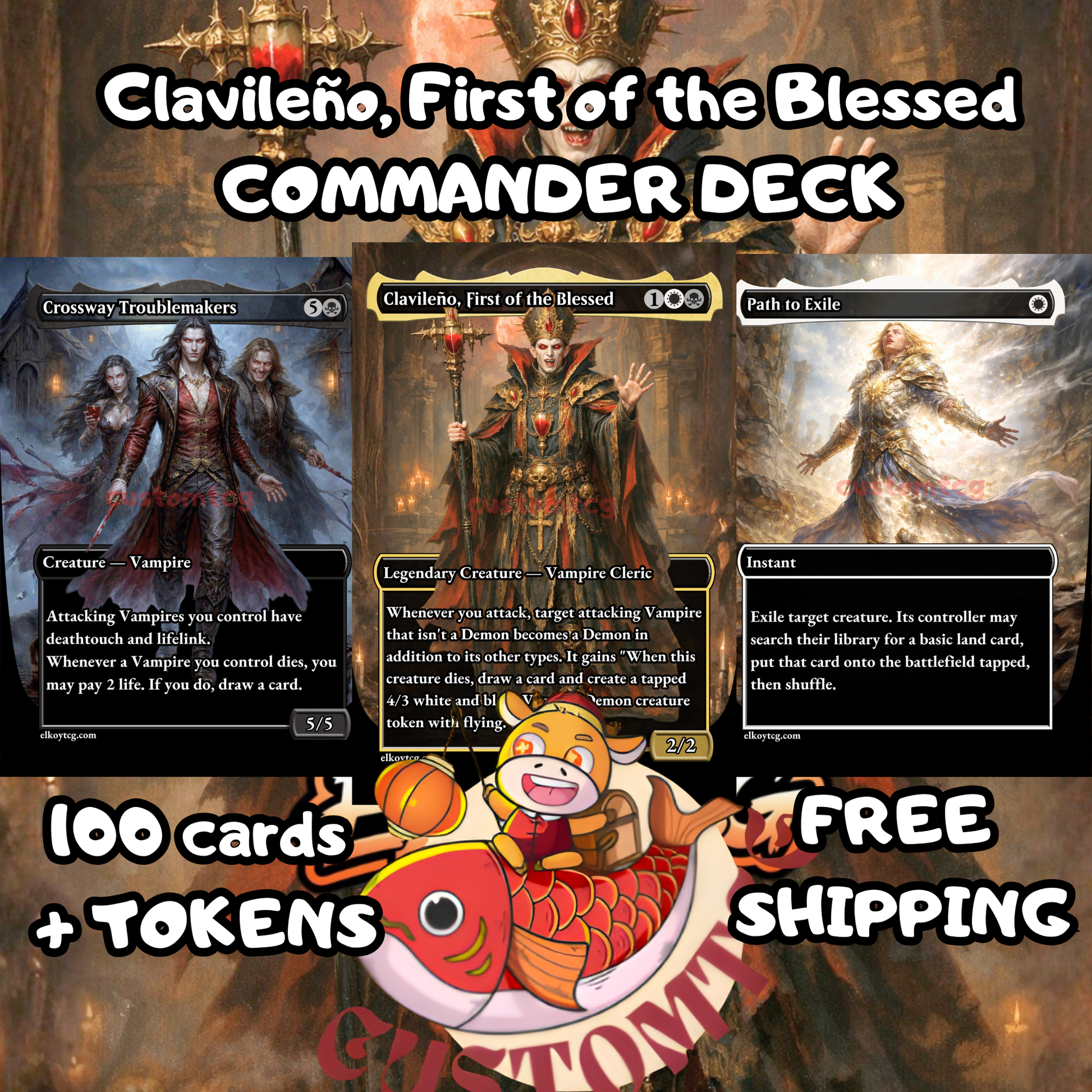 mtg clavileno commander deck Clavileño, First of the Blessed — Custom Deck ✨🧛