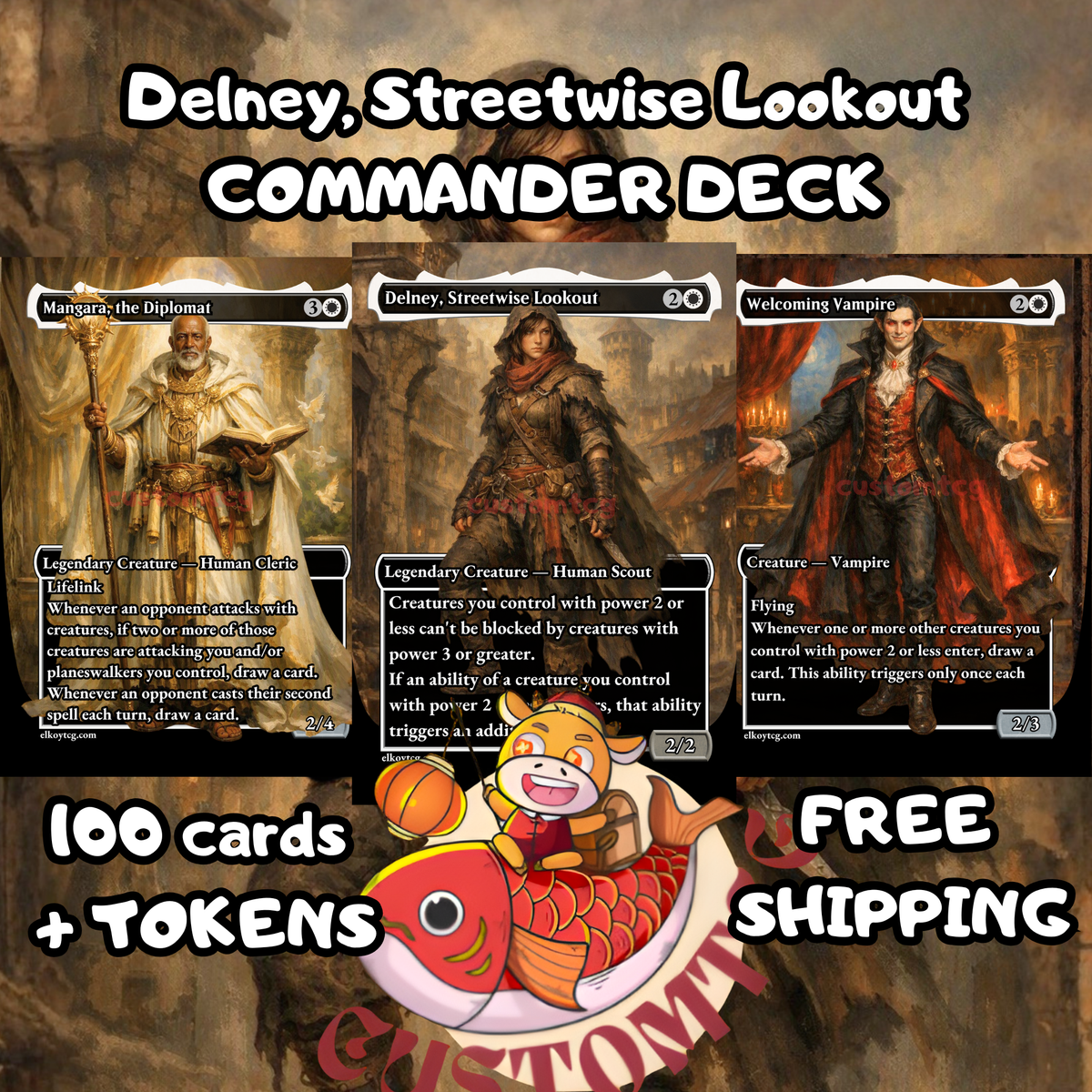 Delney, Streetwise Lookout — Mono-White Go-Wide Token Custom Deck