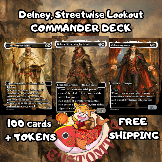 Delney, Streetwise Lookout — Mono-White Go-Wide Token Custom Deck