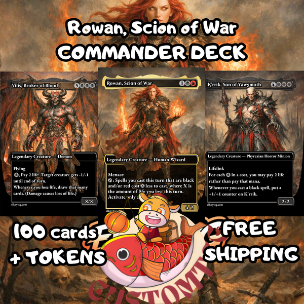 mtg rowan scion of war commander deck Rowan, Custom Wilds of Eldraine (WOE) Final Fantasy Commander Deck Style:Set of 4 Coldfoil