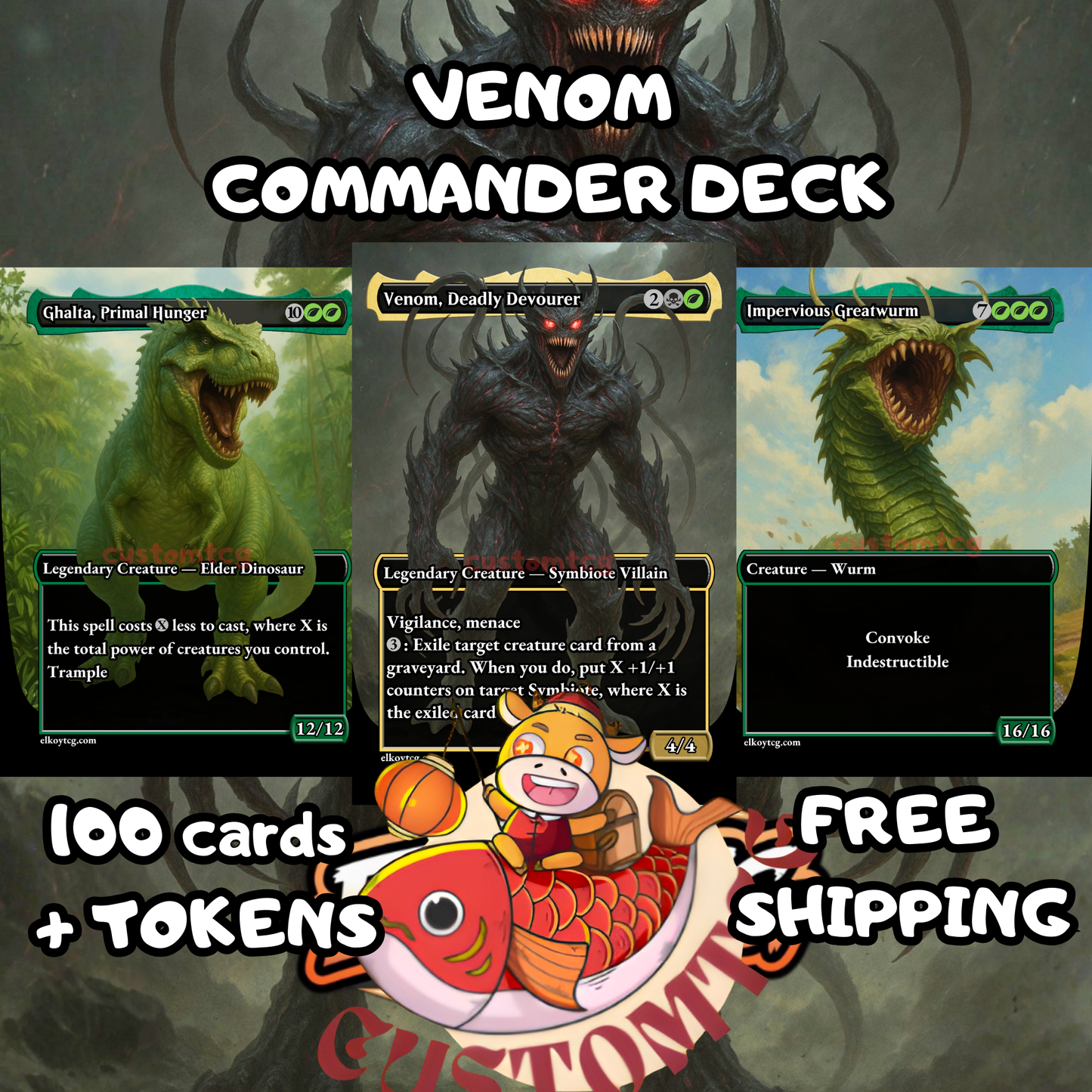 Venom, Deadly Devourer – Custom Deck (100 Cards + Tokens)
