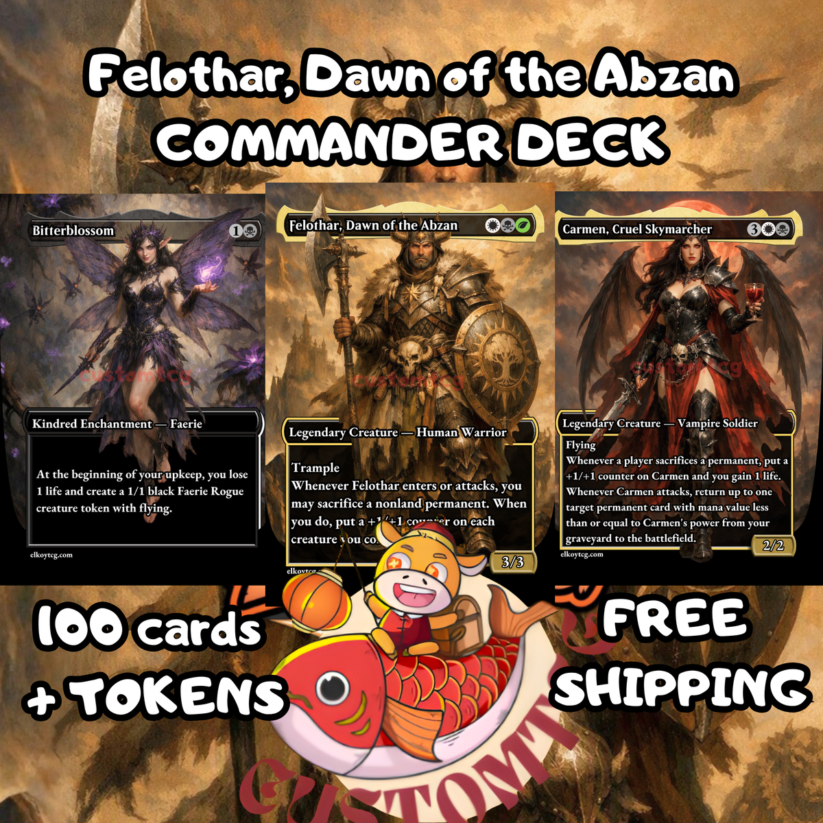 Felothar, Dawn of the Abzan Counters Custom Deck 🌿💀⚔️