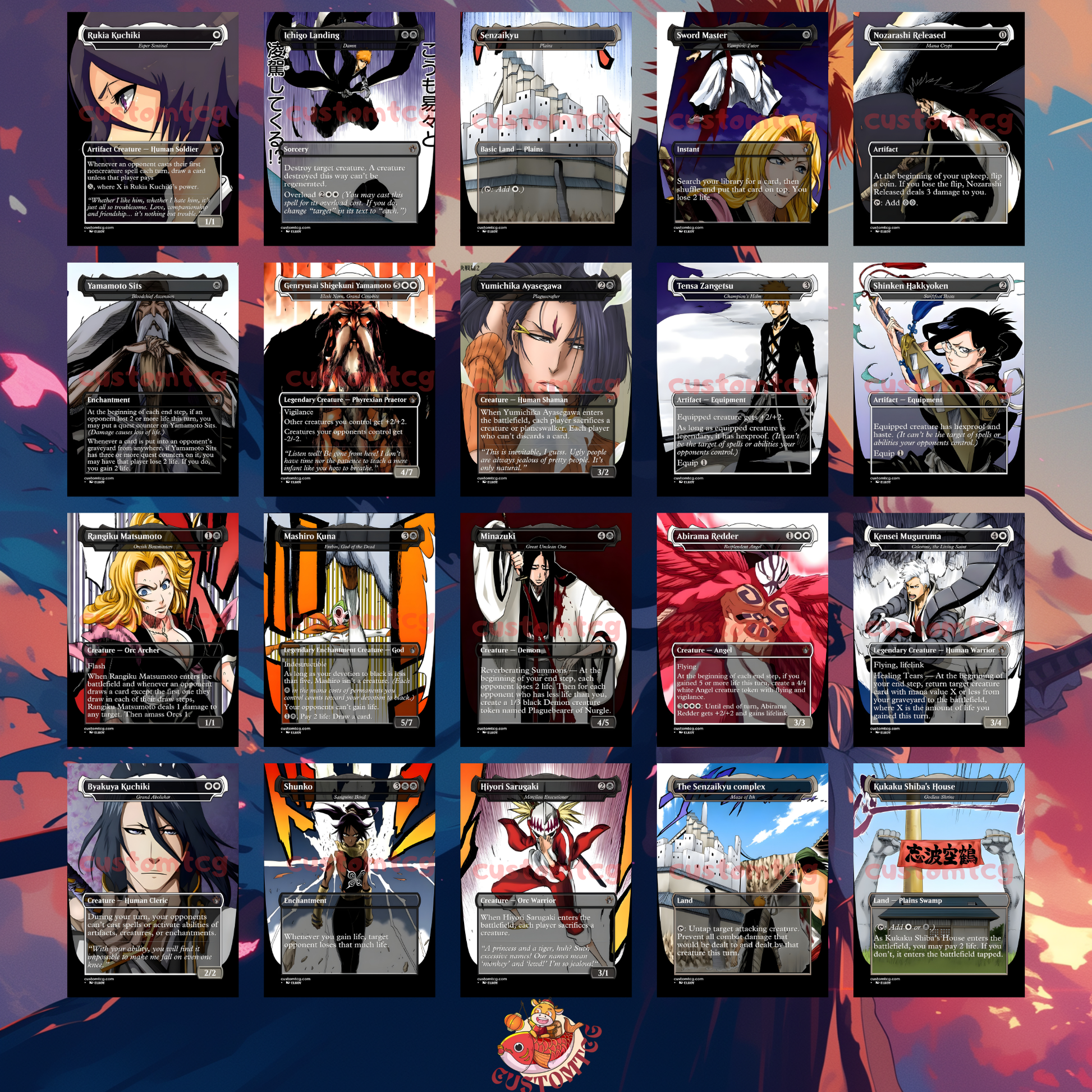 bleach mtg cards Bleach Commander Deck: Ichigo as Liesa, Shroud of Dusk Custom MTG Card Premium Proxy Card Complete Premium EDH Deck Gift for Him