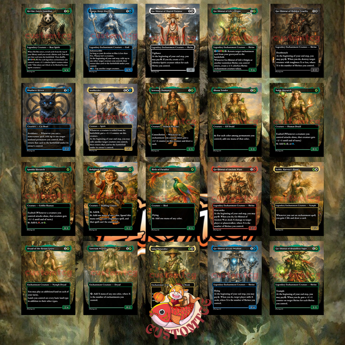 Hei Bai, Forest Guardian — 5-Color Shrine Tribal Commander Custom Deck
