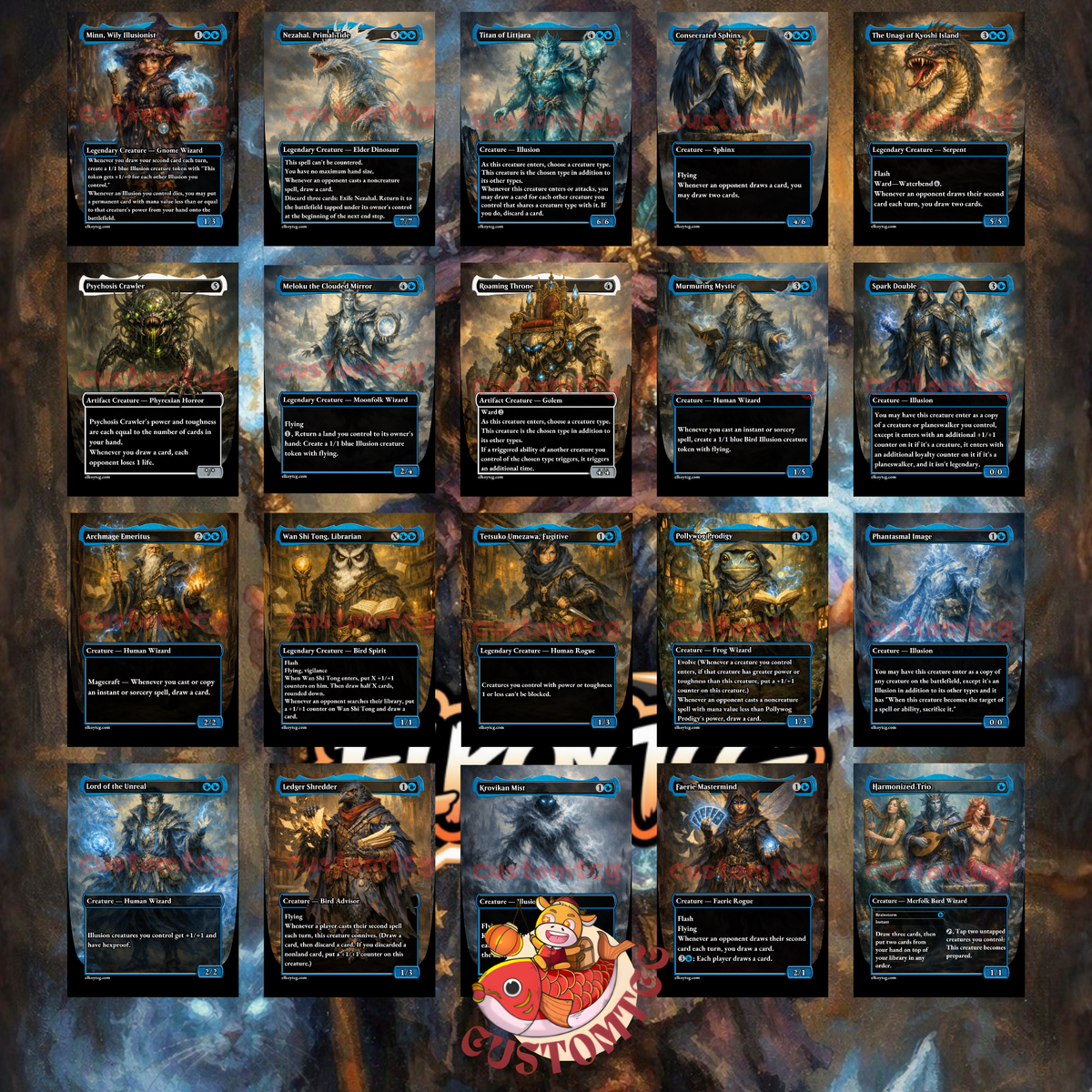 MINN, WILY ILLUSIONIST — Mono-Blue Illusions & Card-Draw Custom Deck