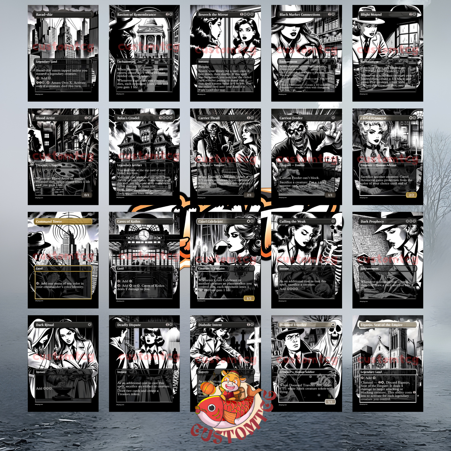 Black Noir Custom Deck
