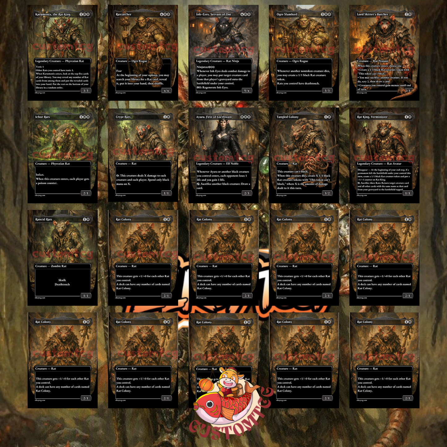 Karumonix, the Rat King — Mono-Black Rat Typal & Toxic Custom Deck