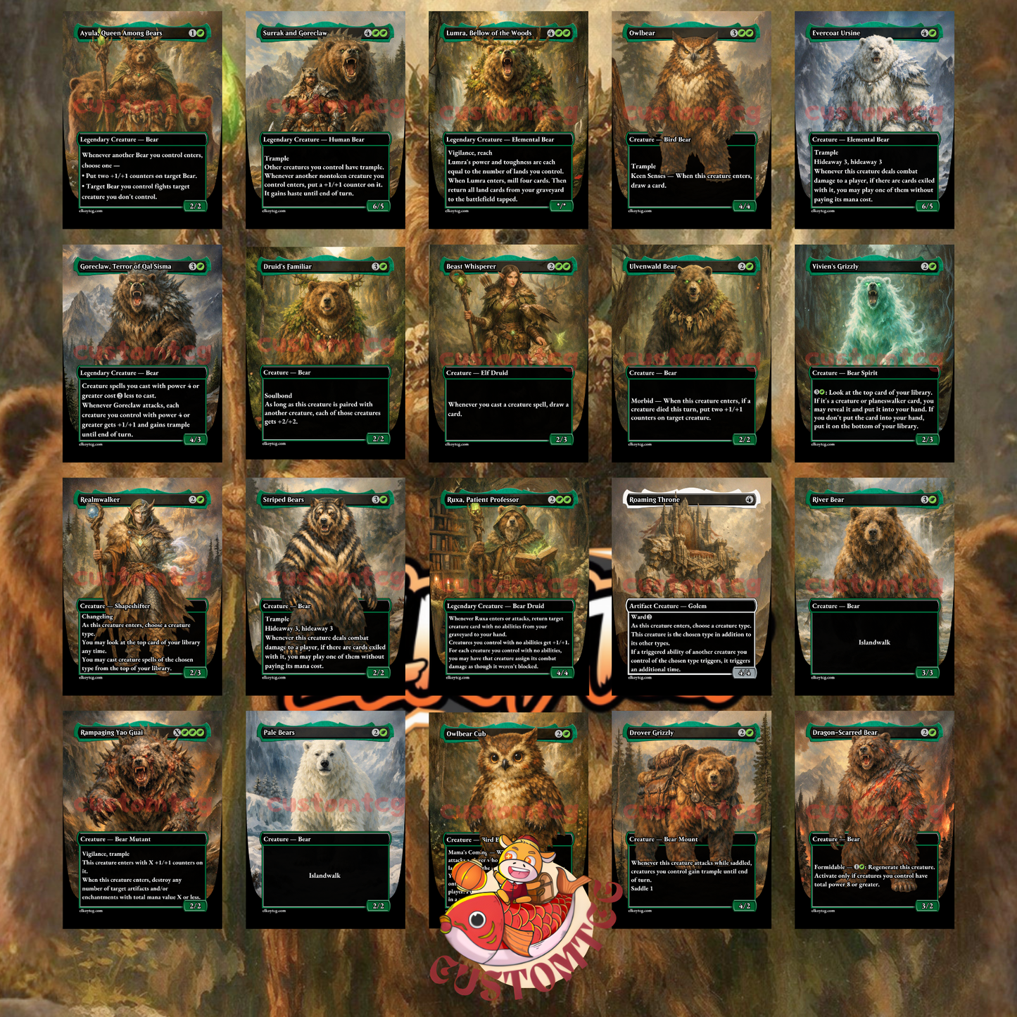 Ayula, Queen Among Bears — Mono-Green Bear Typal Custom Deck