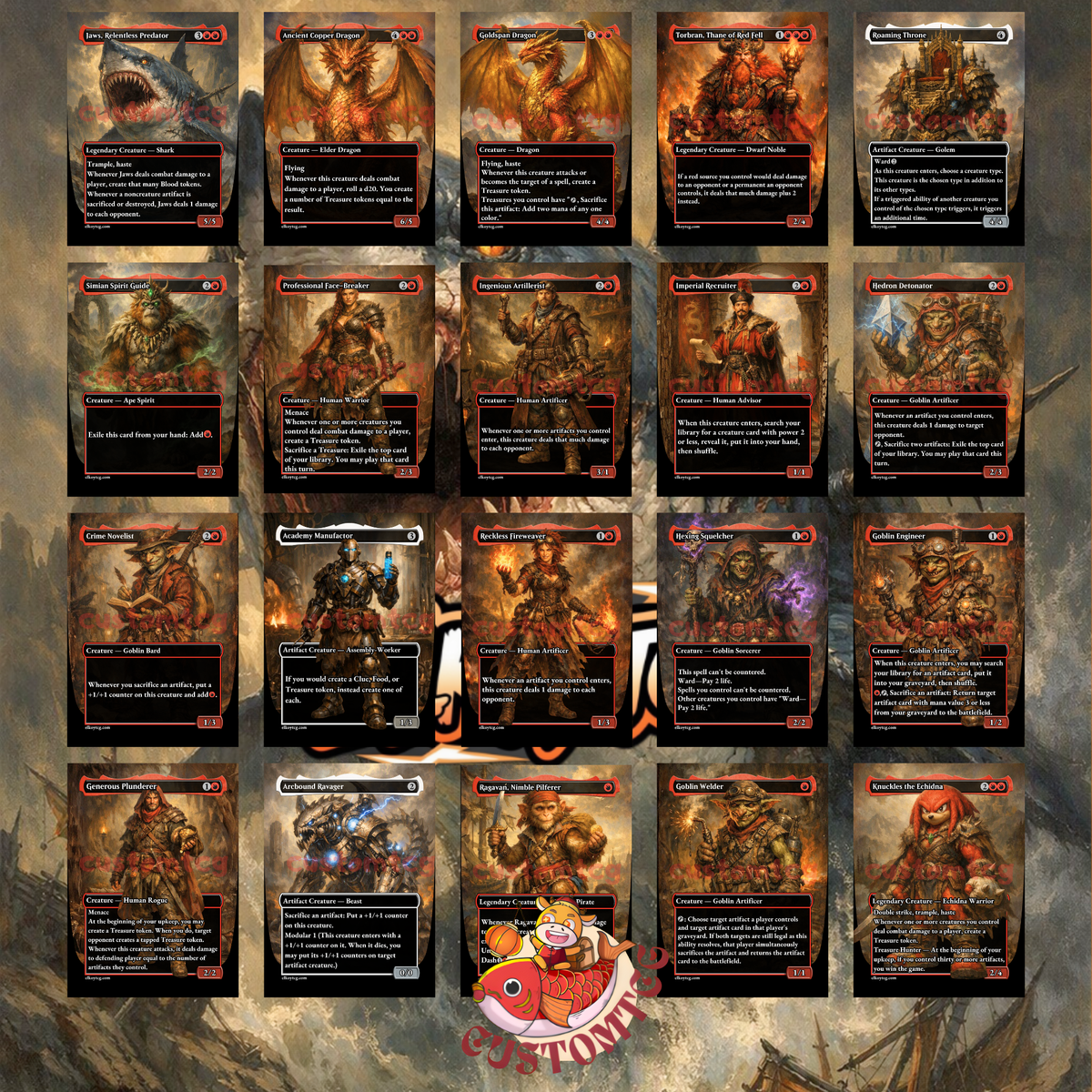 Jaws, Relentless Predator — Mono-Red Treasure Aggro Custom Deck
