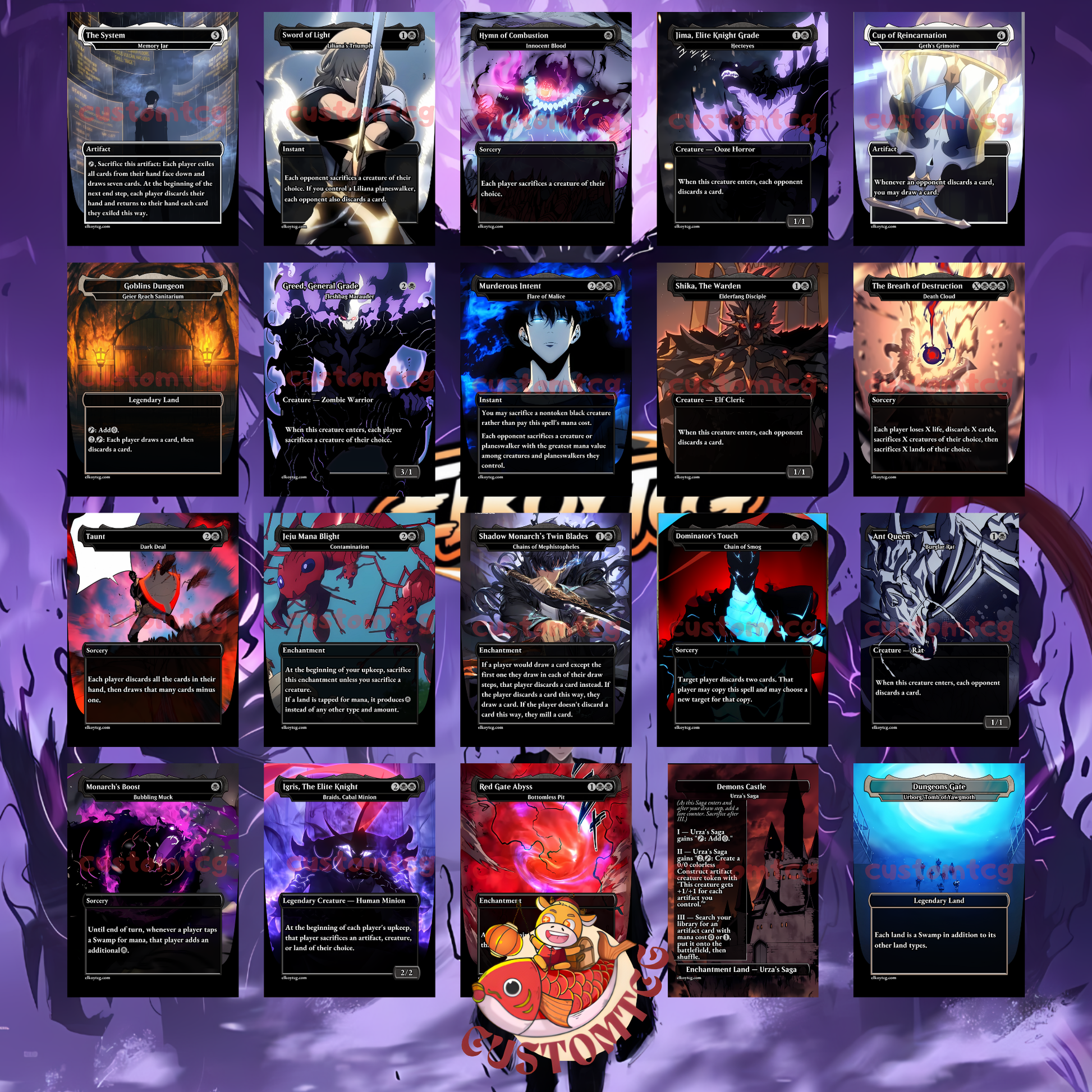 Solo Leveling MTG Commander Deck Custom Proxy Cards ElkoyTCG Solo Leveling MTG Commander Deck Custom Proxy Cards ElkoyTCG