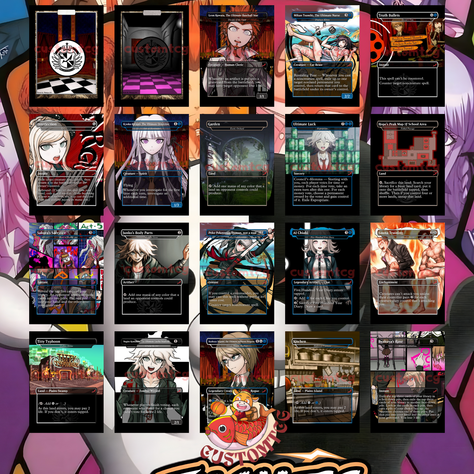 danganronpa card sleeves DanganRonpa Custom Themed Deck