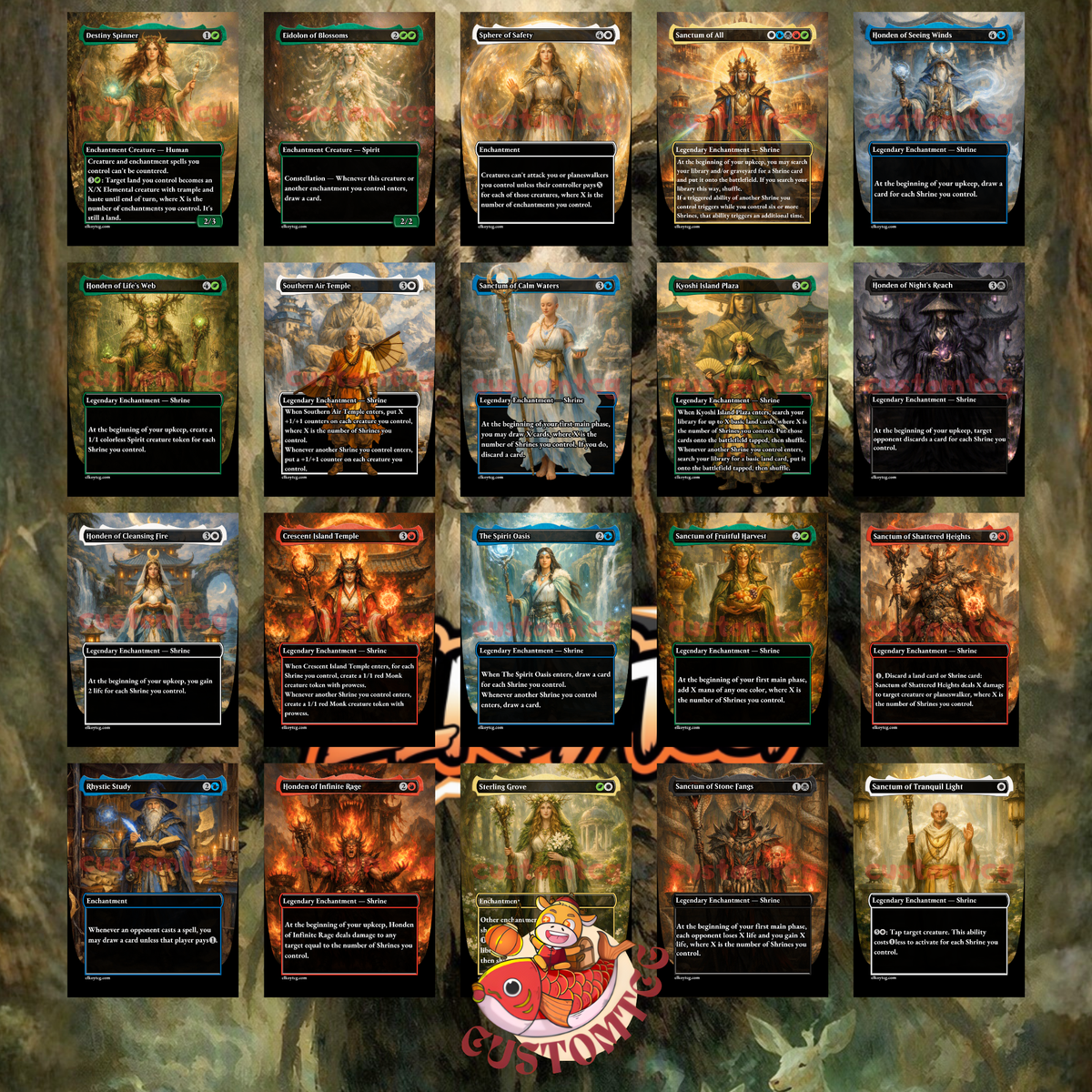 Hei Bai, Forest Guardian — 5-Color Shrine Tribal Commander Custom Deck