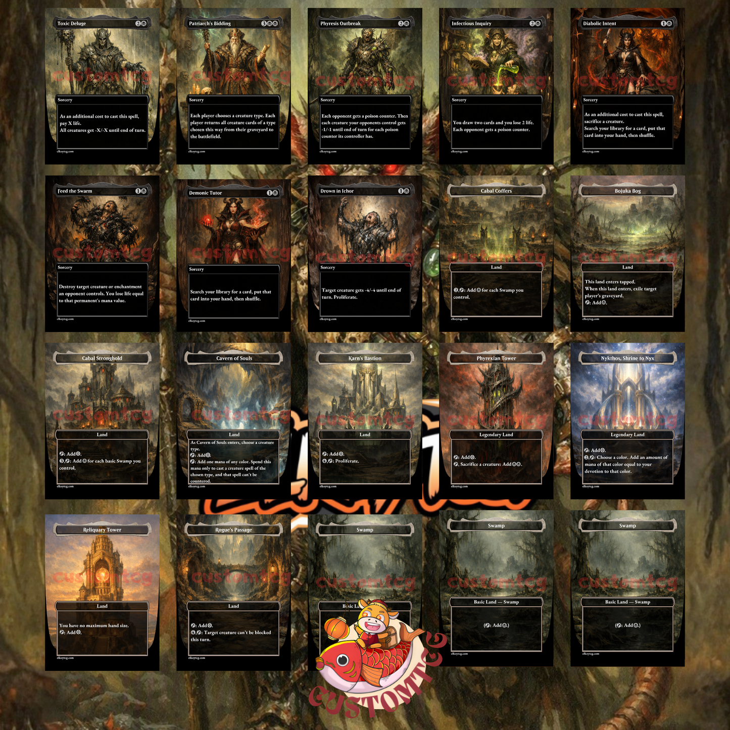 Karumonix, the Rat King — Mono-Black Rat Typal & Toxic Custom Deck