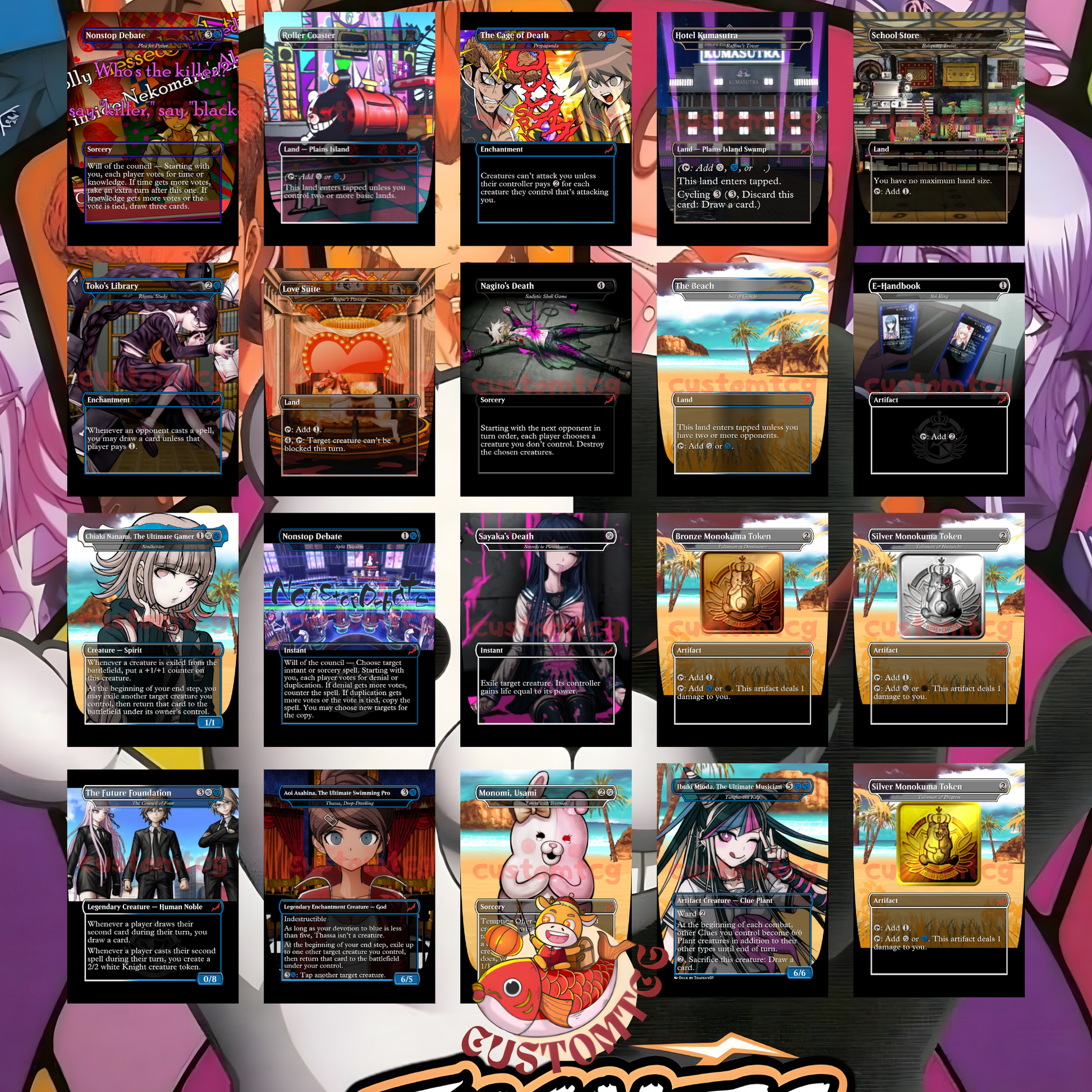 mtg anime commander deck Danganronpa MTG Commander Deck – Custom Anime Cards – ElkoyTCG