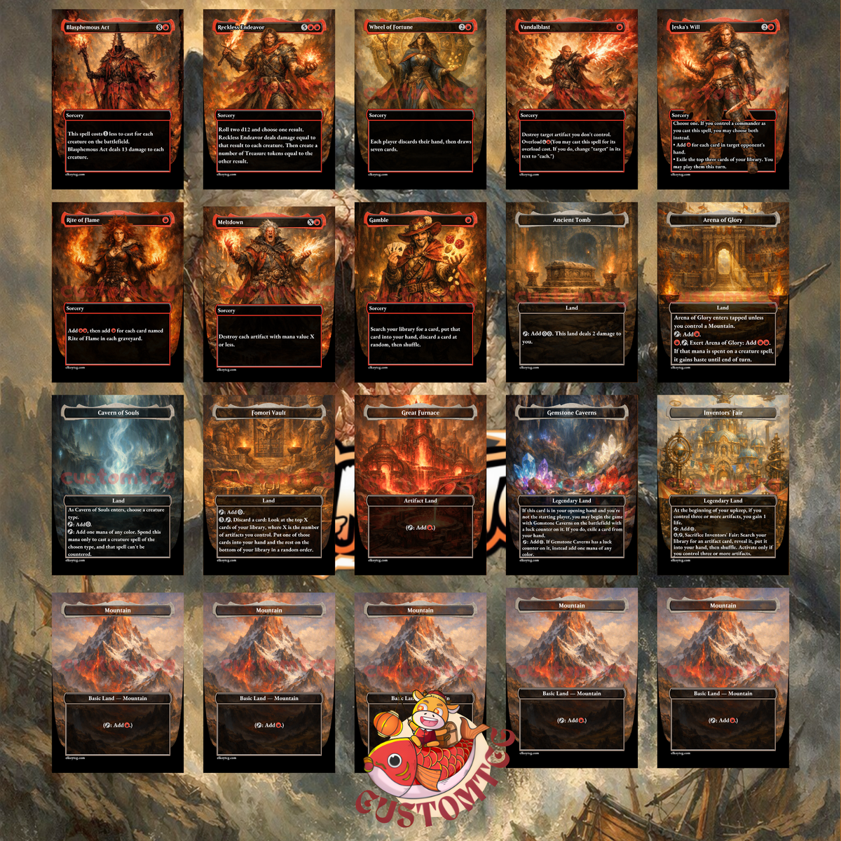 Jaws, Relentless Predator — Mono-Red Treasure Aggro Custom Deck