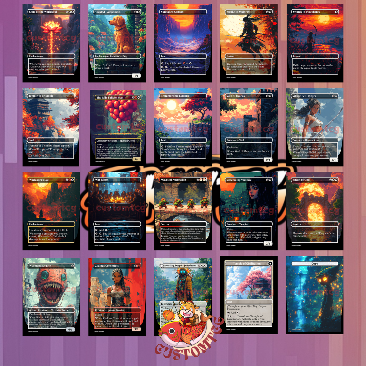 Jolly Balloon Man - Pixel Art Custom Deck