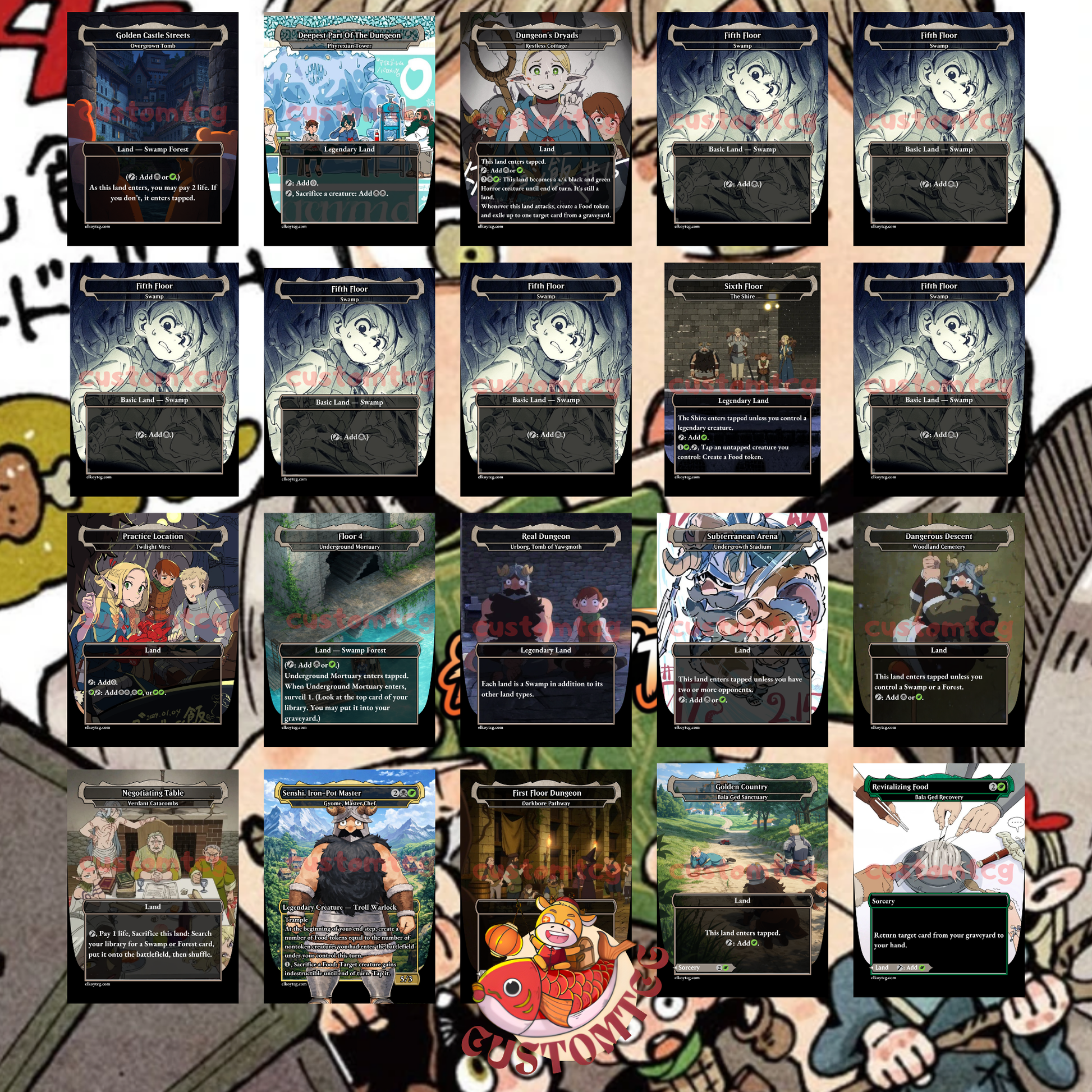 dungeon card mtg Custom Magic the Gathering Inspired by Meshi Dungeon of the Mad Mage