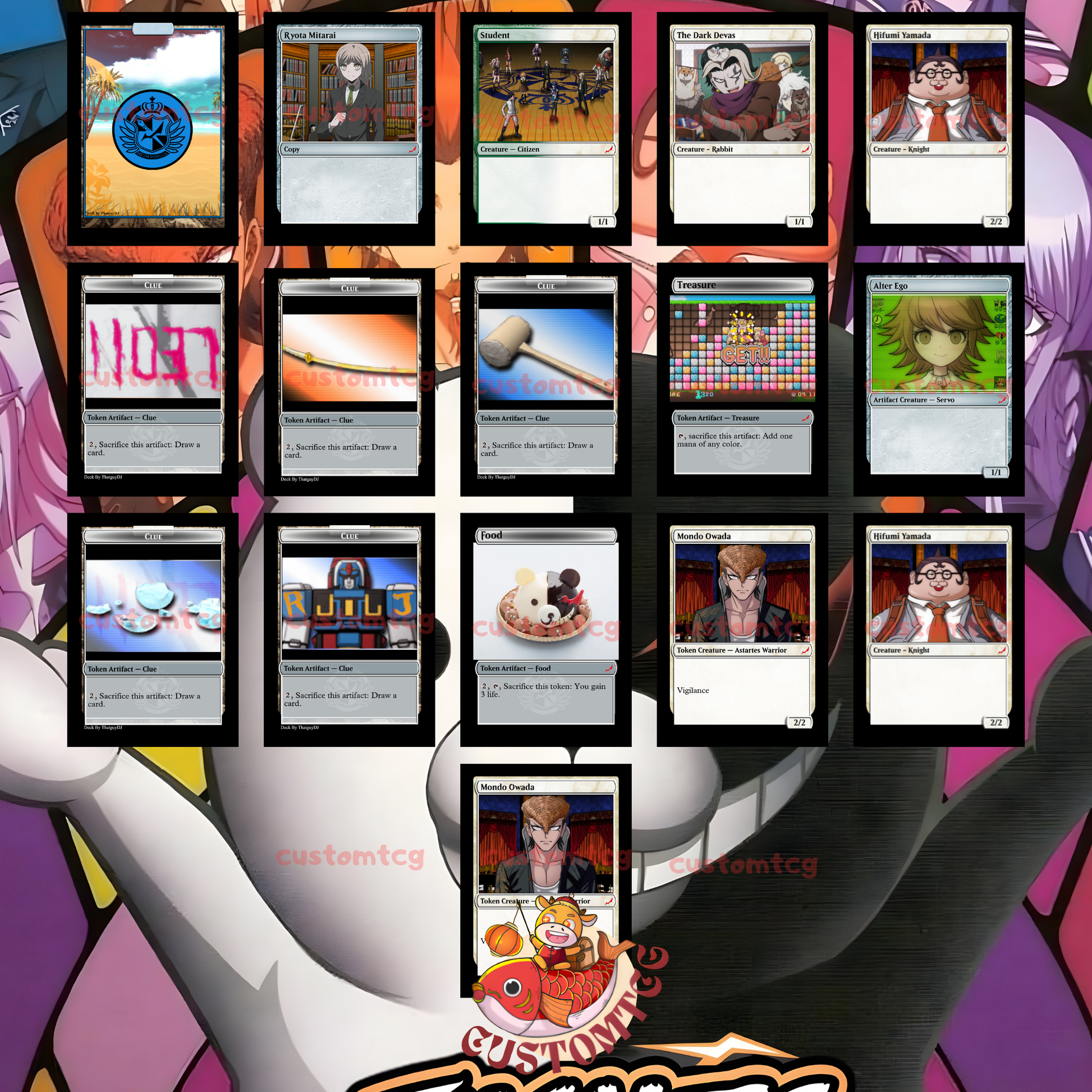 danganronpa card sleeves DanganRonpa Custom Themed Deck