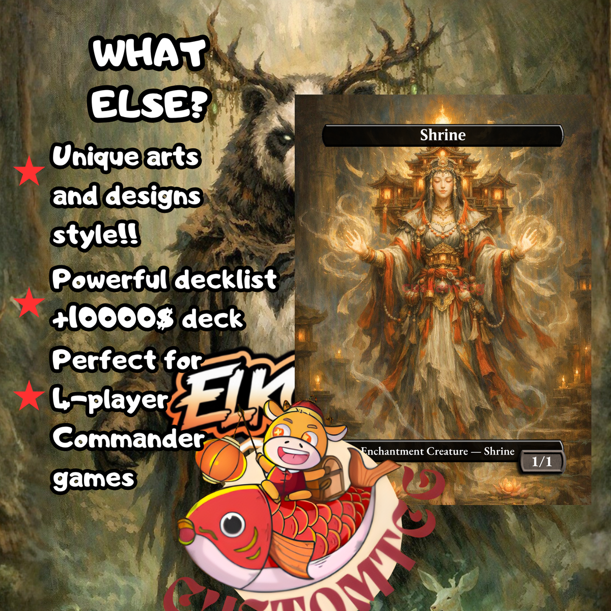 Hei Bai, Forest Guardian — 5-Color Shrine Tribal Commander Custom Deck