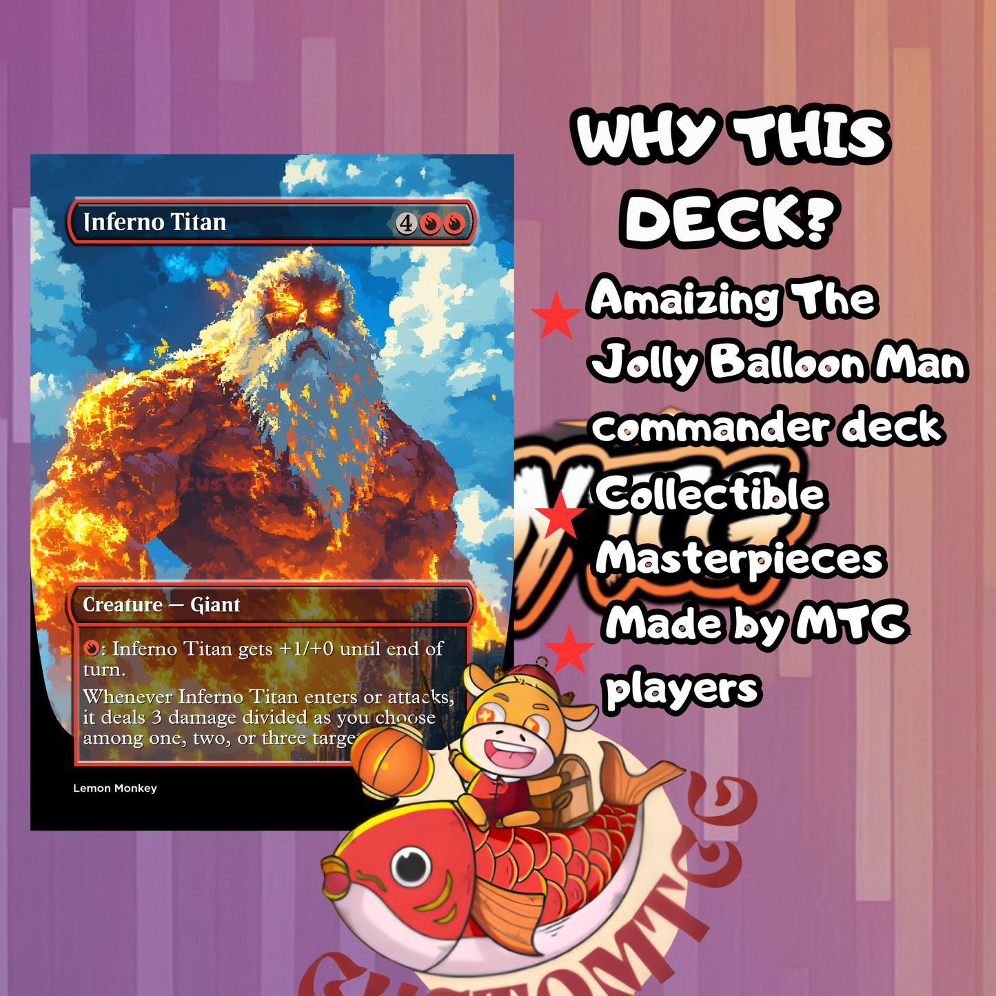 Jolly Balloon Man - Pixel Art Custom Deck