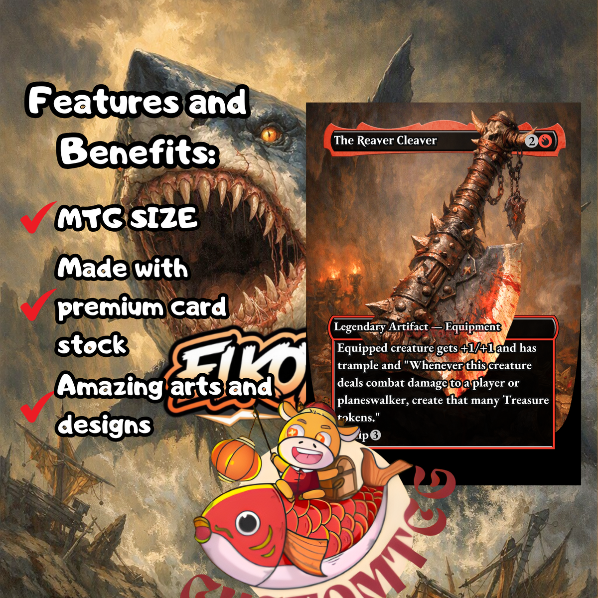 Jaws, Relentless Predator — Mono-Red Treasure Aggro Custom Deck