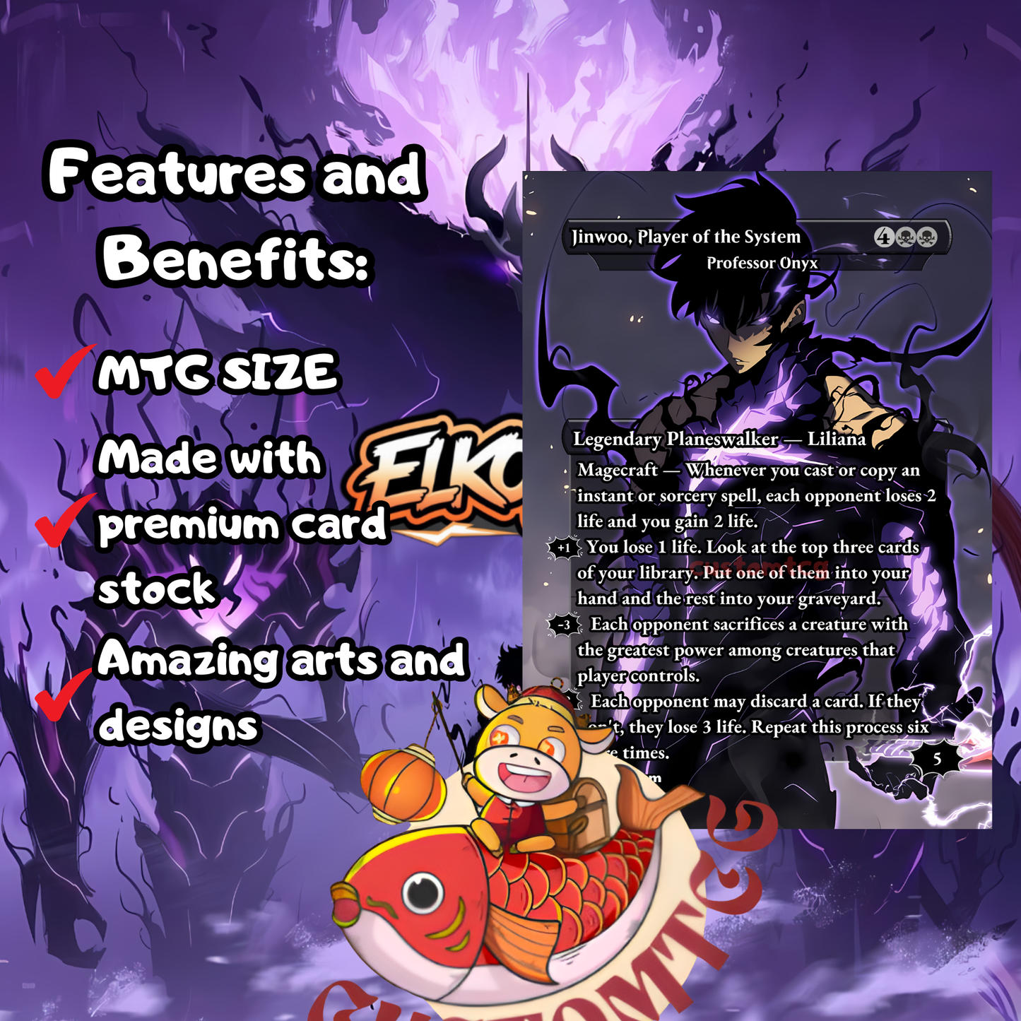 Solo Leveling Custom Deck – “Shadow Monarch Edition”